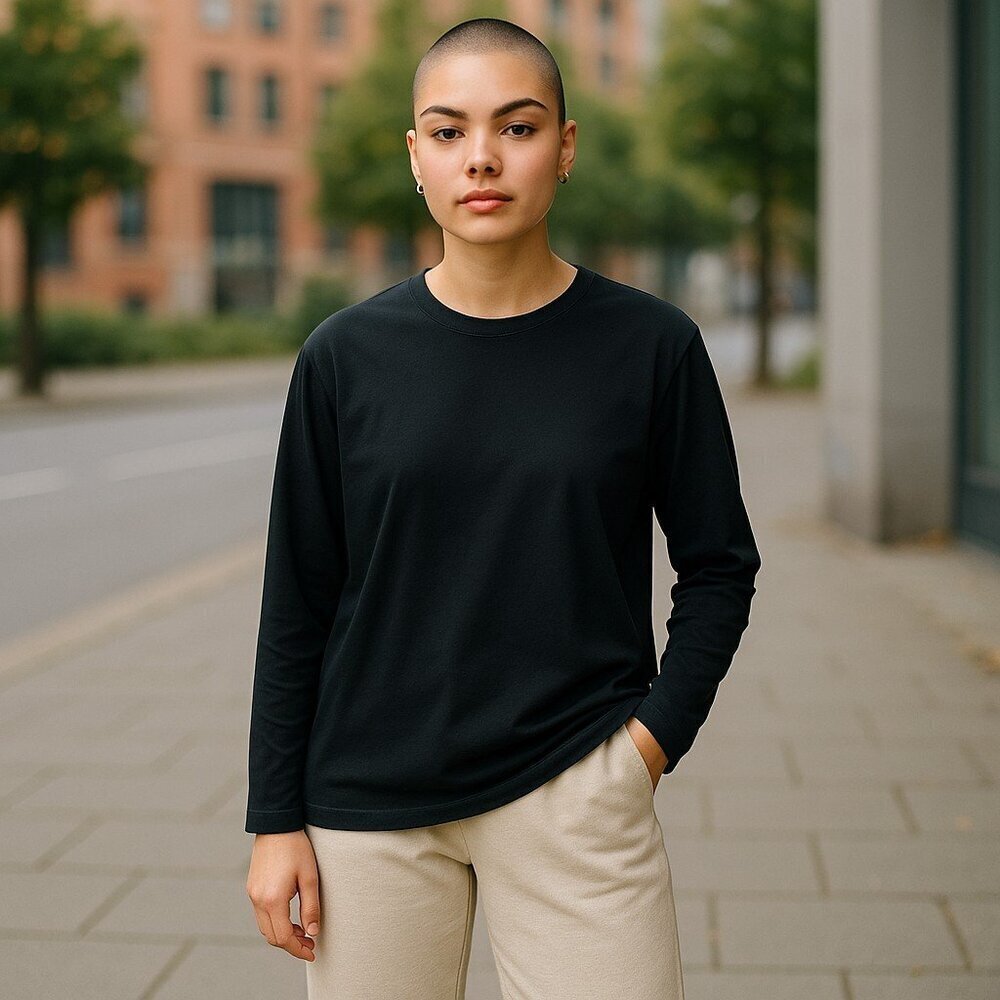 Eileen Fisher Black Long Sleeved T-shirt 100% Organic Cotton Size S